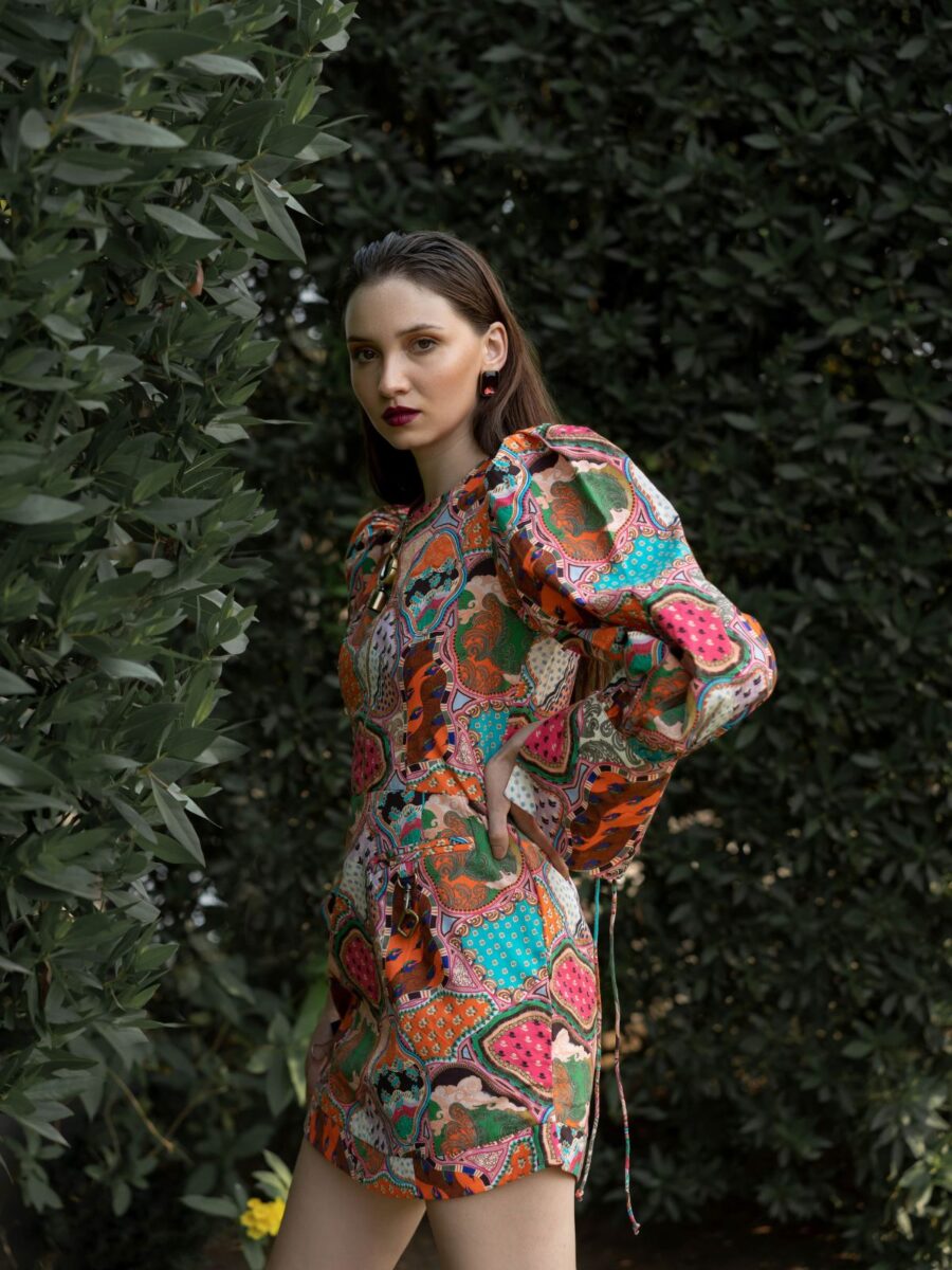 Emmy Multiprinted Short Dress - Image 3