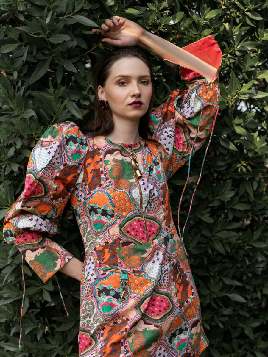 Emmy Multiprinted Short Dress
