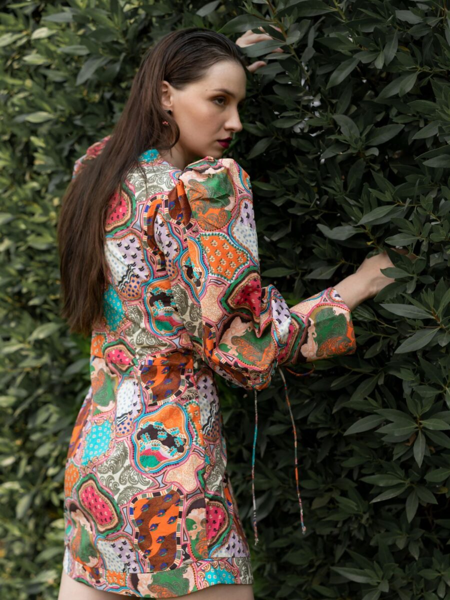 Emmy Multiprinted Short Dress - Image 4