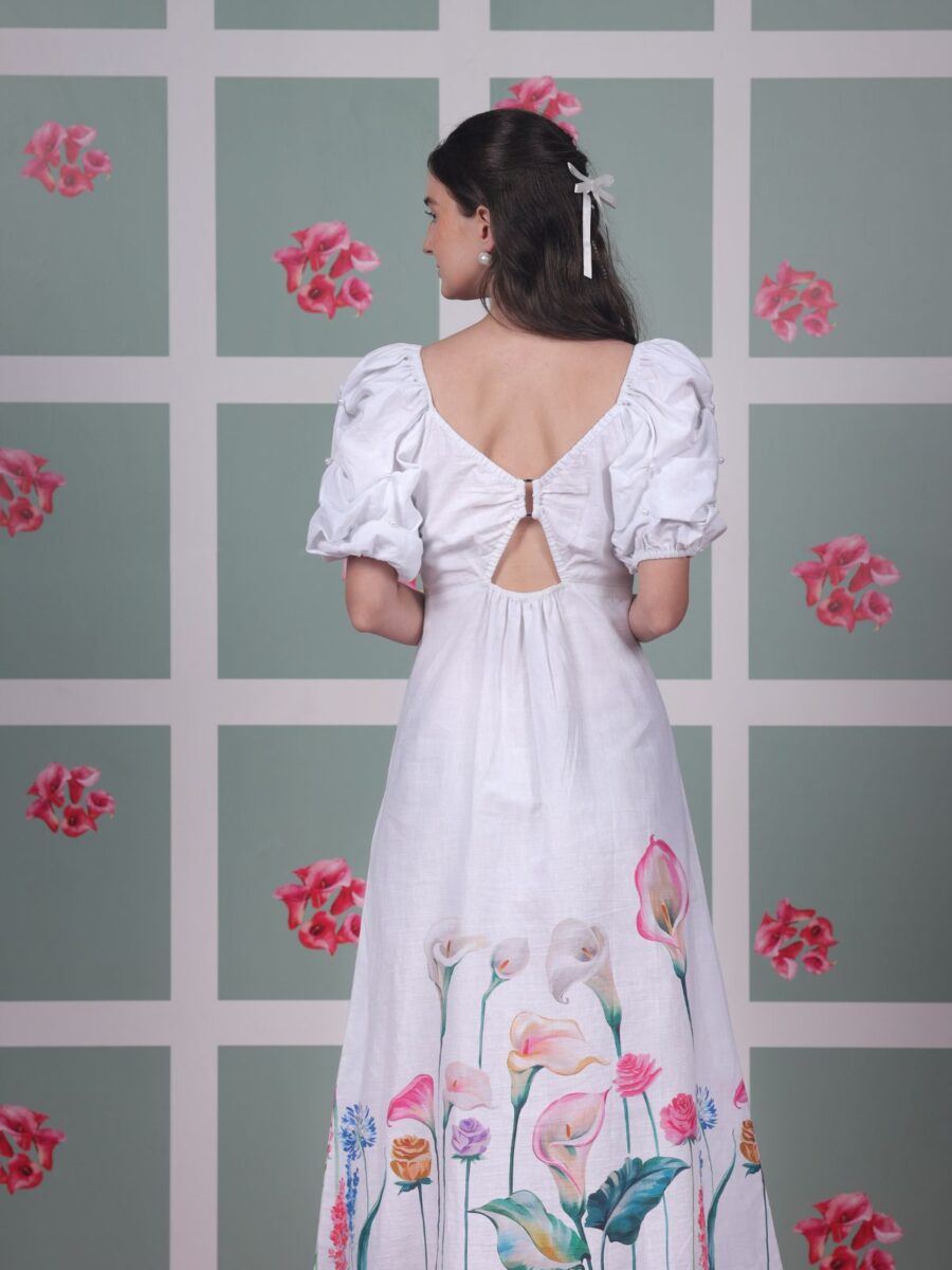 Sia Detailed Puff Sleeve Straight Fit Dress - Image 3